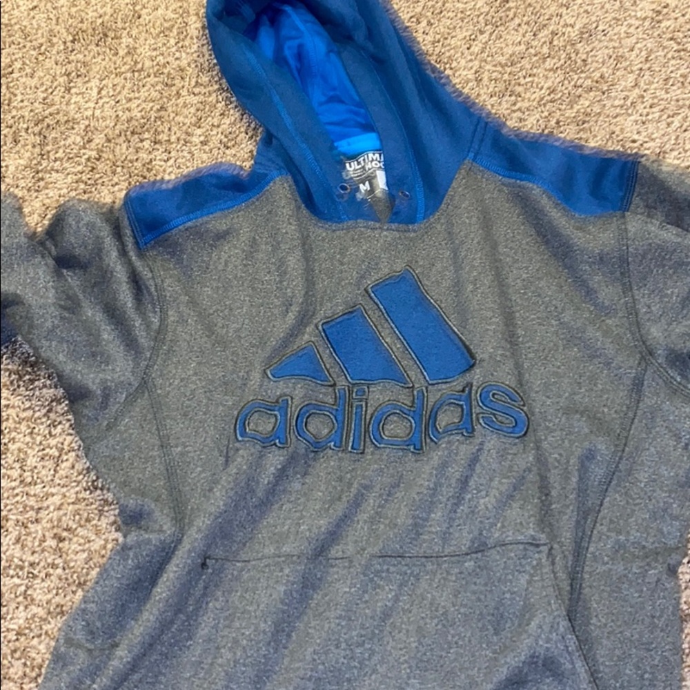 Grey and blue adidas hoodie , Men’s